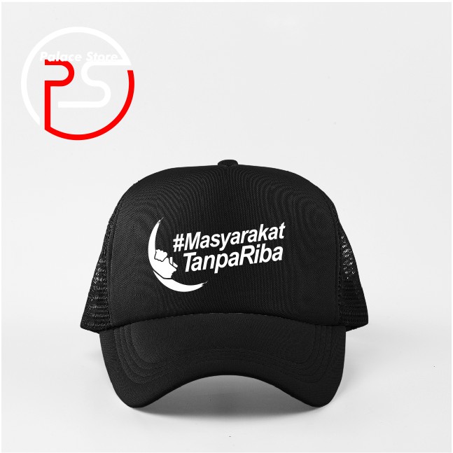 TOPI TRUCKER JARING TULISAN MASYARAKAT TANPA RIBA
