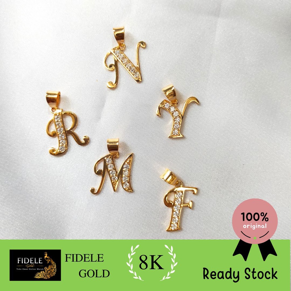 Liontin huruf Alphastar emas UBS Inisial Emas 375