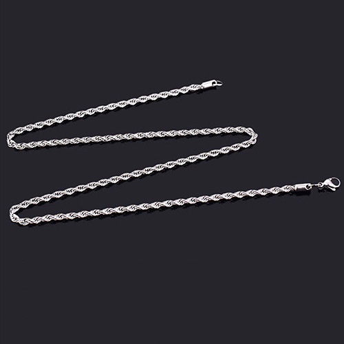 Hu Hu Hu Hu Hu Alat Bantu Pasang Kacamata♡ Kalung Rantai Sterling Silver 925 Model Twist Untuk Pria Dan Wanita