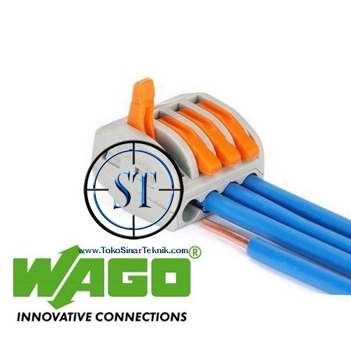 WAGO Connector 4 Wire 222-414 Terminal Block Lever Cage Clamp  Konektor Kabel BA-164