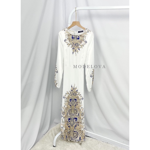 MDLV ~ BM 7191 IVORY MAXI // GAMIS IMPORT // FASHION MUSLIM // FASHION IMPORT WANITA