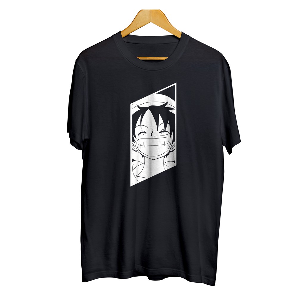 Kaos distro anime LUFFY LOOK IN THE MIRROR - ONE PIECE 100% cotton combed 30s