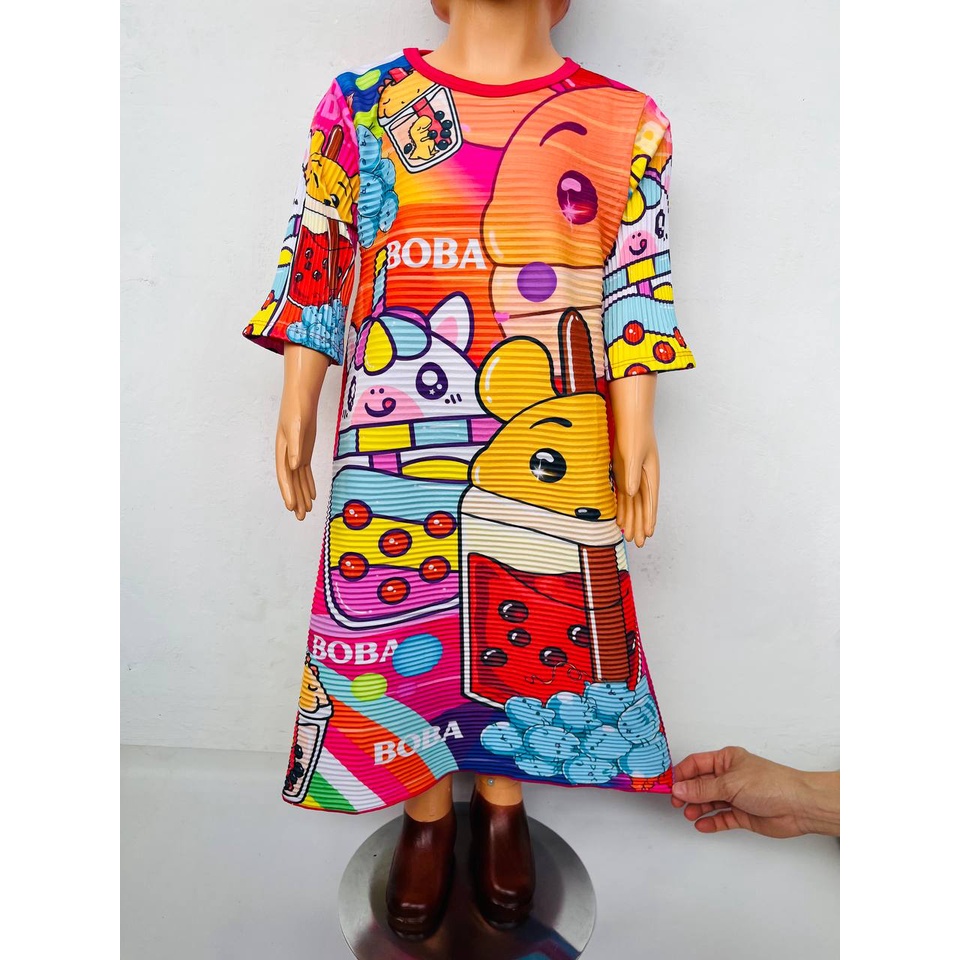 DL88 I PAKET HEMAT DRES NAIK TURUN  ANAK PEREMPUAN ISI 3 PCS MOTIF RANDOM