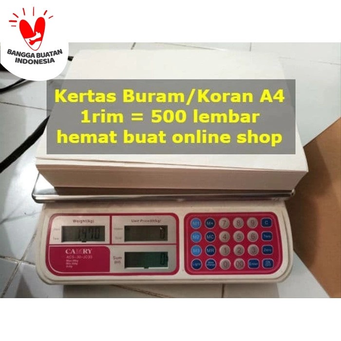 

Kertas Buram Koran A4 1 rim 500 Lembar Polos