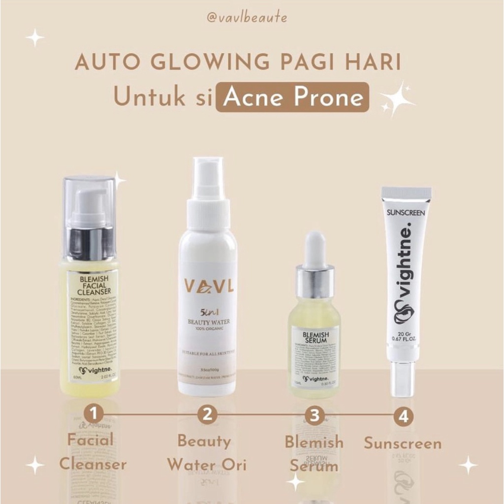 VAVL Vightne Facial Wash Blemish Acne by Virginy Valentine (vivalentine) BPOM 60ml / VAVL sabun muka / sabun wajah