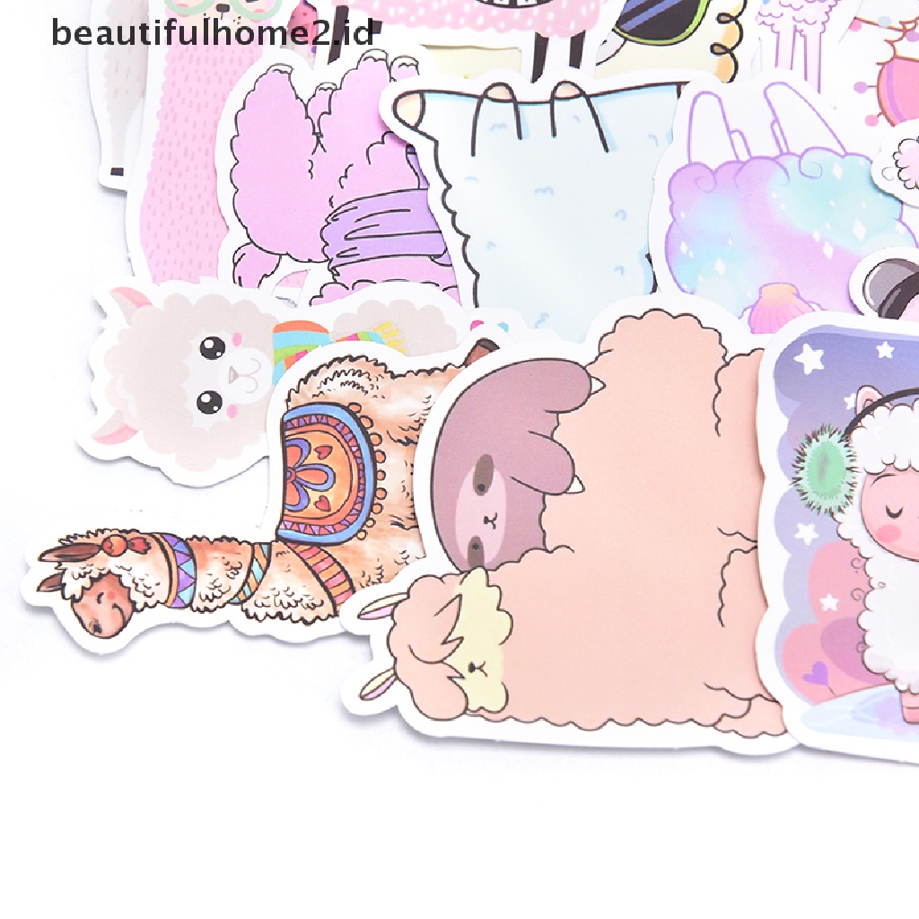 [beautifulhome2.id] 50PCS Llama Alpaca Sticker Animal Stickers Laptop Luggage Skateboard Stickers ID