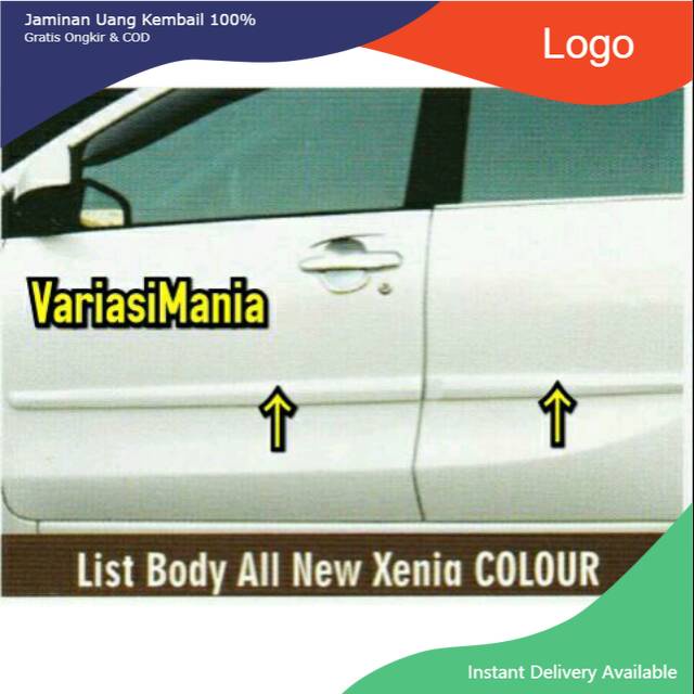List body avanza xenia 2012-2017 warna body dan chrome