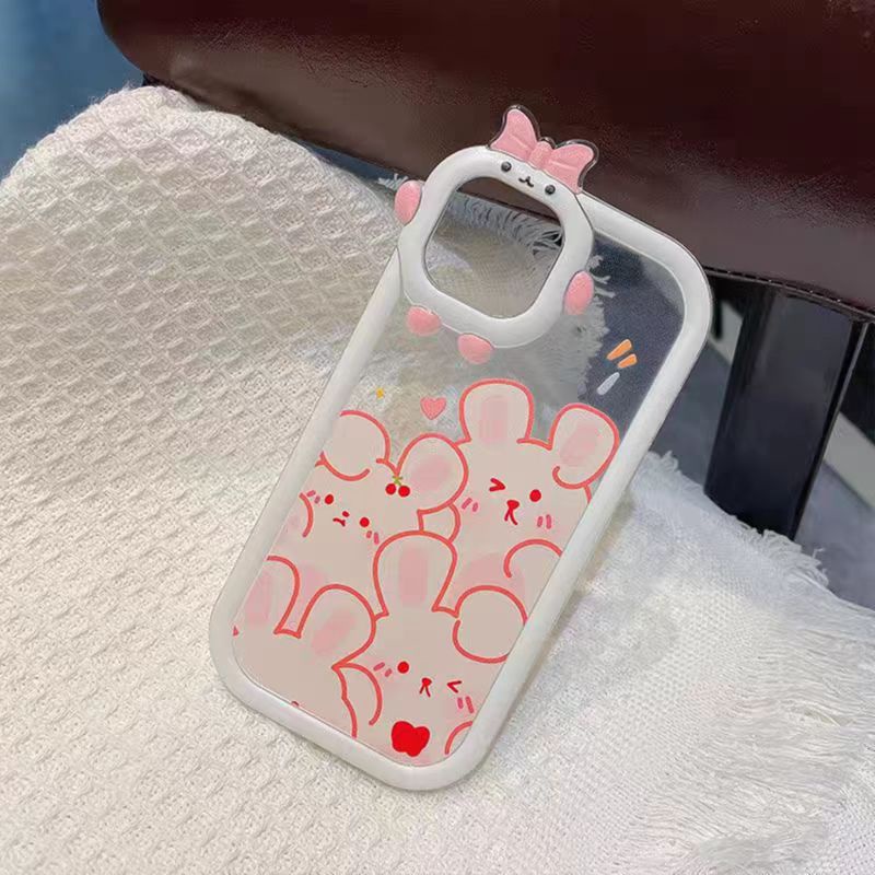 Ins Casing iPhone 14 14pro 14Plus 14prm 13 13pro 13prm 11 6splus 7Plus 8Plus Xr XS 13 12pro Max Motif Kelinci Shockproof