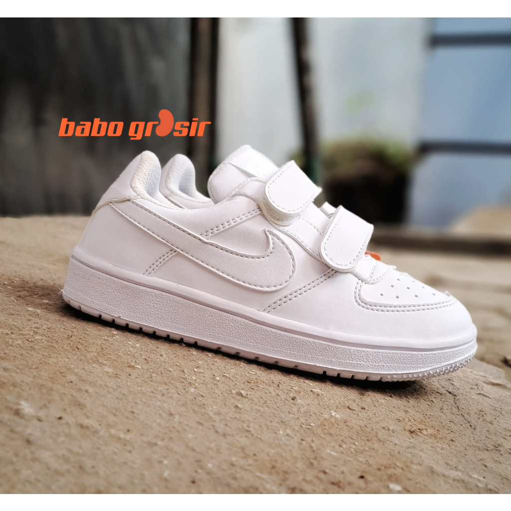 PROMO Sepatu Anak Nike Air Force 1 Kids Triple White | Sneakers Anak Laki - Laki dan Perempuan TOP Premium Quality, with Box