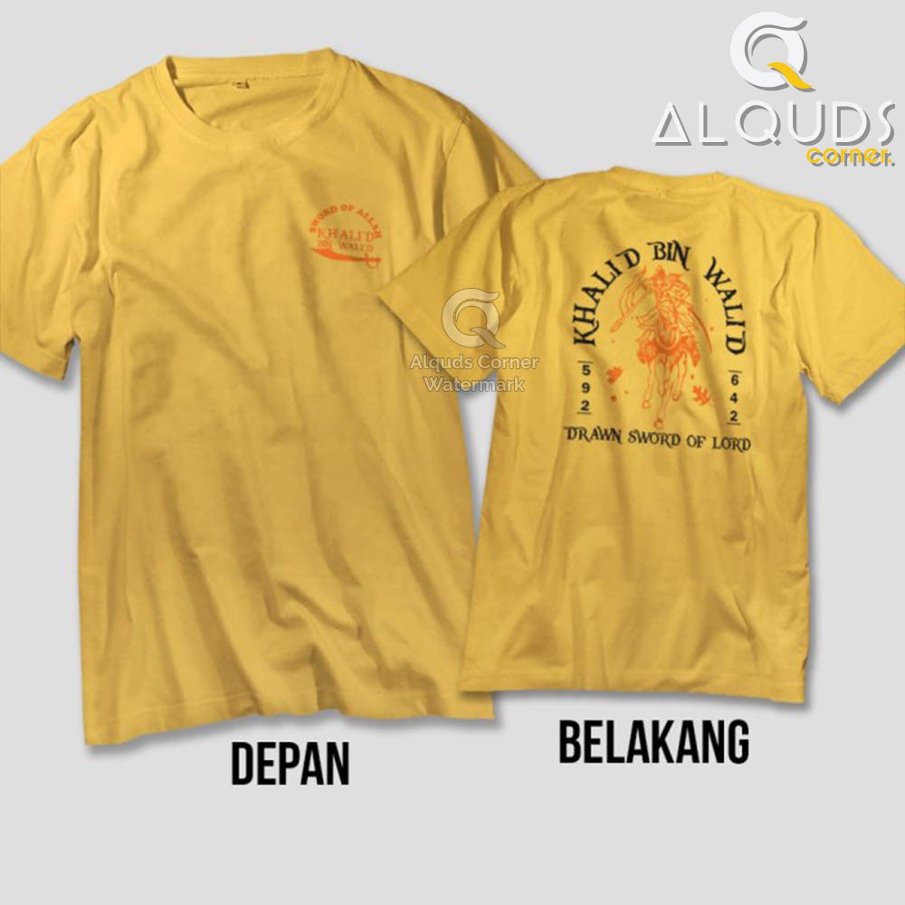 Kaos Dakwah Islami KHALID BIN WALID Drawn Sword of Lord / Baju Distro Santri Tokoh  Muslim / 5985-4