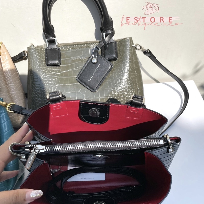 Tas Wanita Croco Structured Top Handle