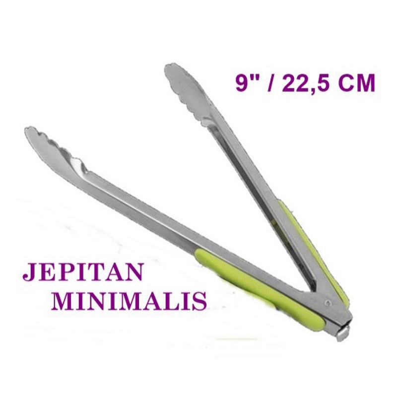 CAPITAN MAKANAN MINIMALIS 9 INCH KOMODO STAINLESS - JEPITAN KUE - CAPIT