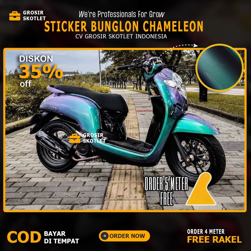 ALL NEW FLASH SALE Sticker skotlet bunglon chameleon merk infinity scotlite motor scoopy beat vario 