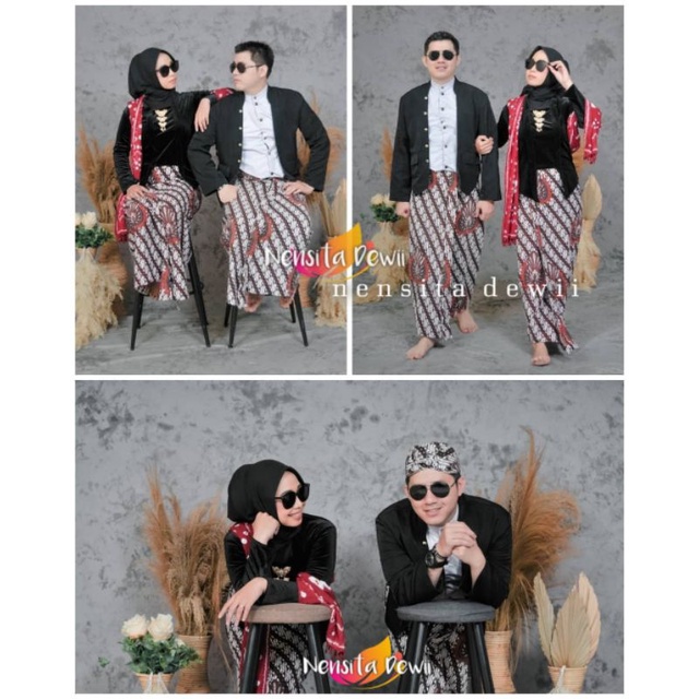 Set Prewed / Baju Couple Adat Jawa - Solo, Motif Parang Garuda