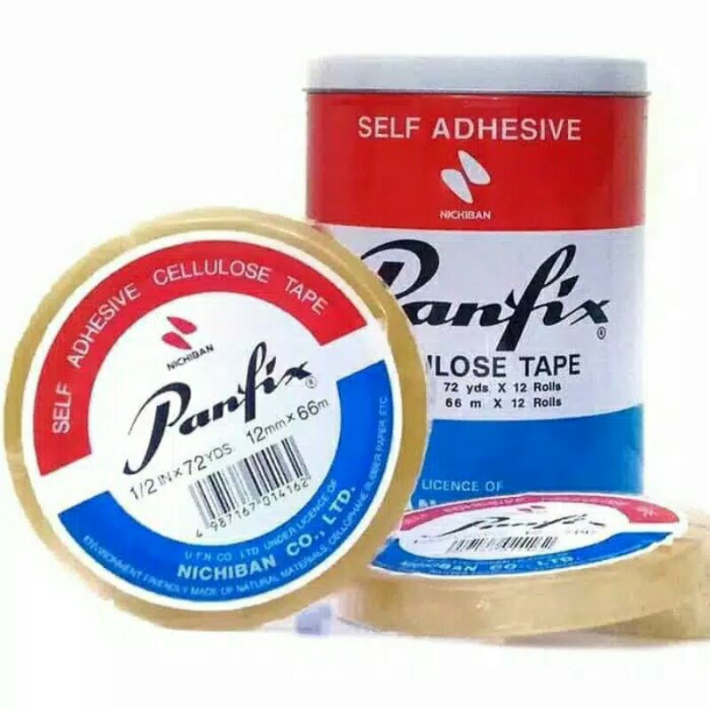 

Isolasi Selotip Bening Panfix 1/2" x 72 Yards Cellulose Tape