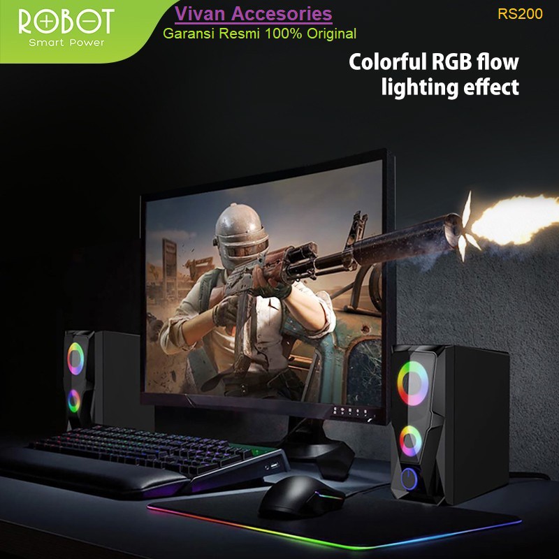 Robot RS200 E-Sport Gaming Speaker RGB Flow Lightning Effect with AUX