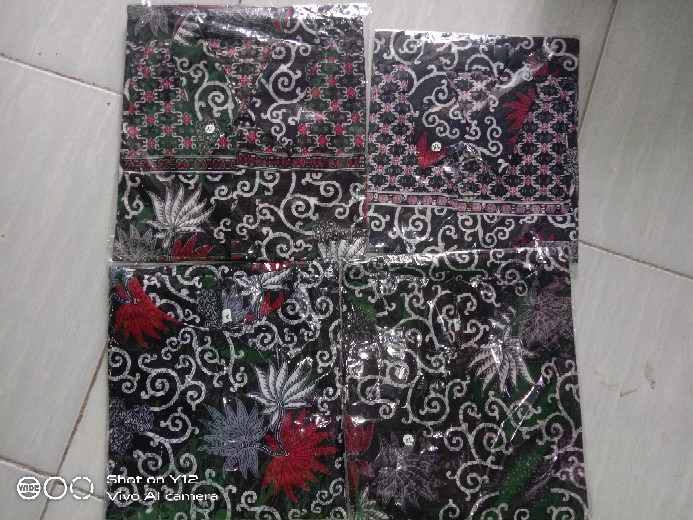 Batik Couple Keluarga Sania Ruffle Ori Ndoro Jowi Dnt Motif Kembang Langit