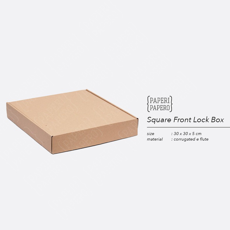 Jual Square Front Lock Box 30 x 30 x 5 cm , Untuk Kue, Pizza, Online Shop (10 Pcs) Shopee