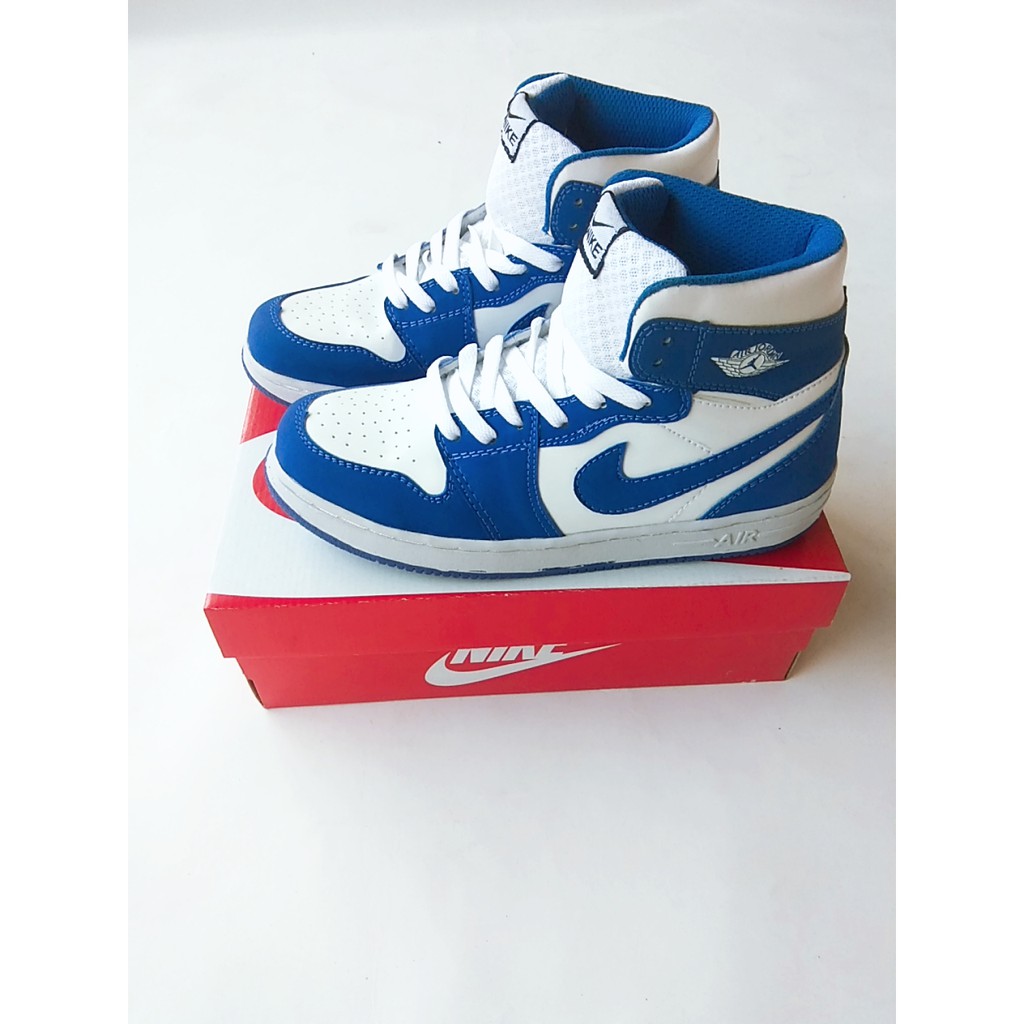 Sepatu NIKE7 JORDAN Pria dan Wanita Sepatu Sport Cowok dan Cewek Warna Putih Biru BISA COD