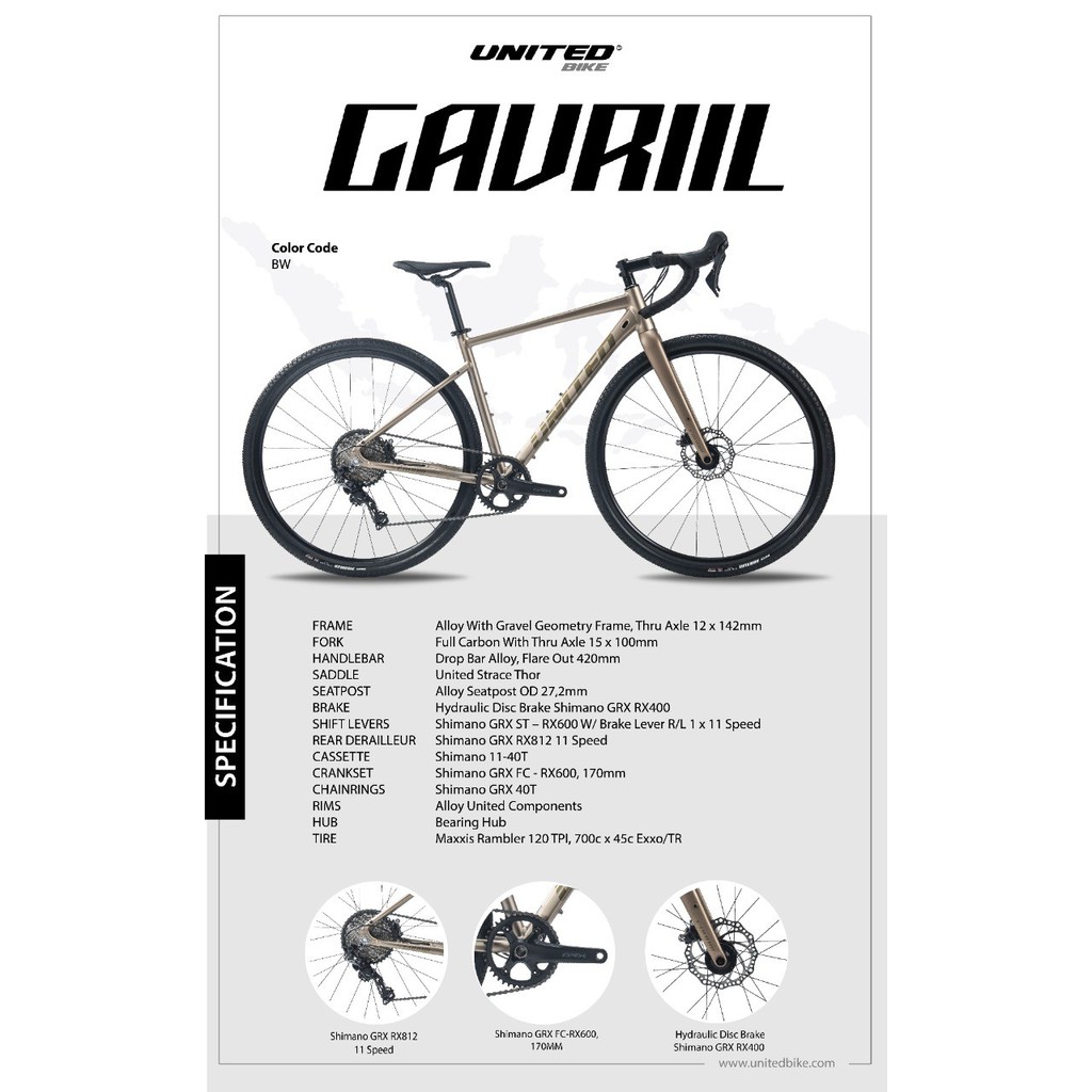 Sepeda Roadbike Sepeda Balap Gravel Gavrill United Shimano 11speed SNI-2