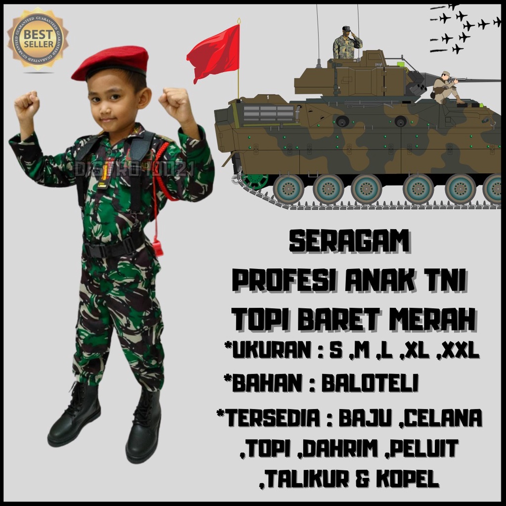 PROFESI ANAK POLISI TNI LORENG KOMPLIT DAHRIM KOPEL SERAGAM TNI ANAK KOMPLIT TOPI RIMBA KOMANDO BARET MERAH BARET HIJAU PET KOWAD COSTUM TNI MURAHSTELAN ANAK LORENG