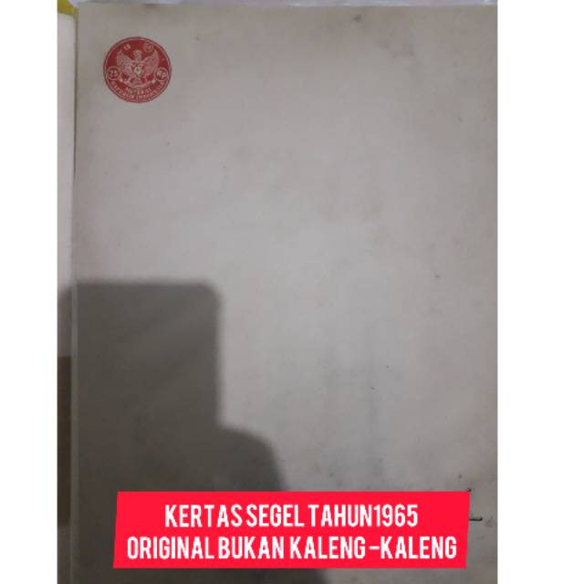 

KERTAS SEGEL TAHUN 1965
