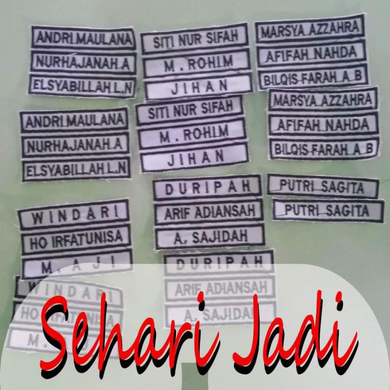 bordir nama  siswa. emblem siswa. bordir nama pesantren. bordir buat siswa. bordir nama. siswa bordi