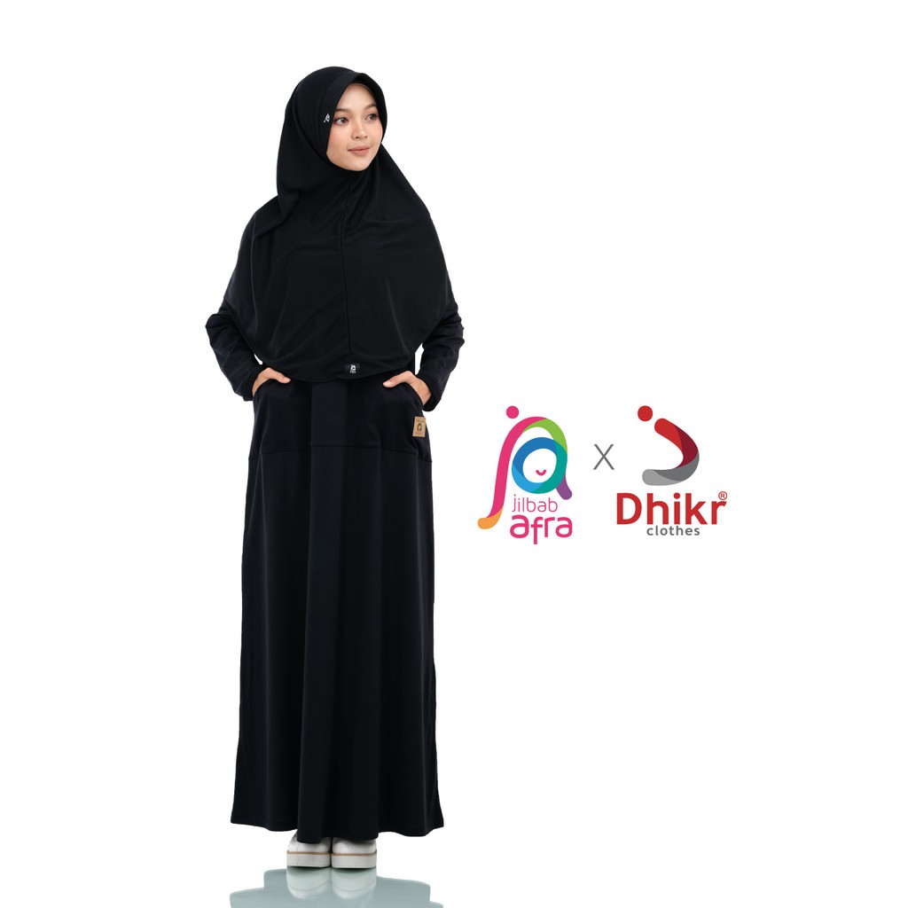 Gamis Basic Dhikr Hitam SABR seris Anak dan dewasa