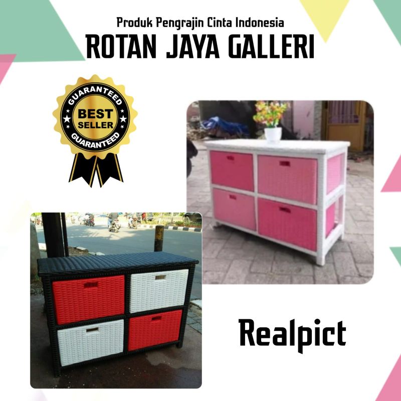 Lemari laci rotan sintetis.4 Laci