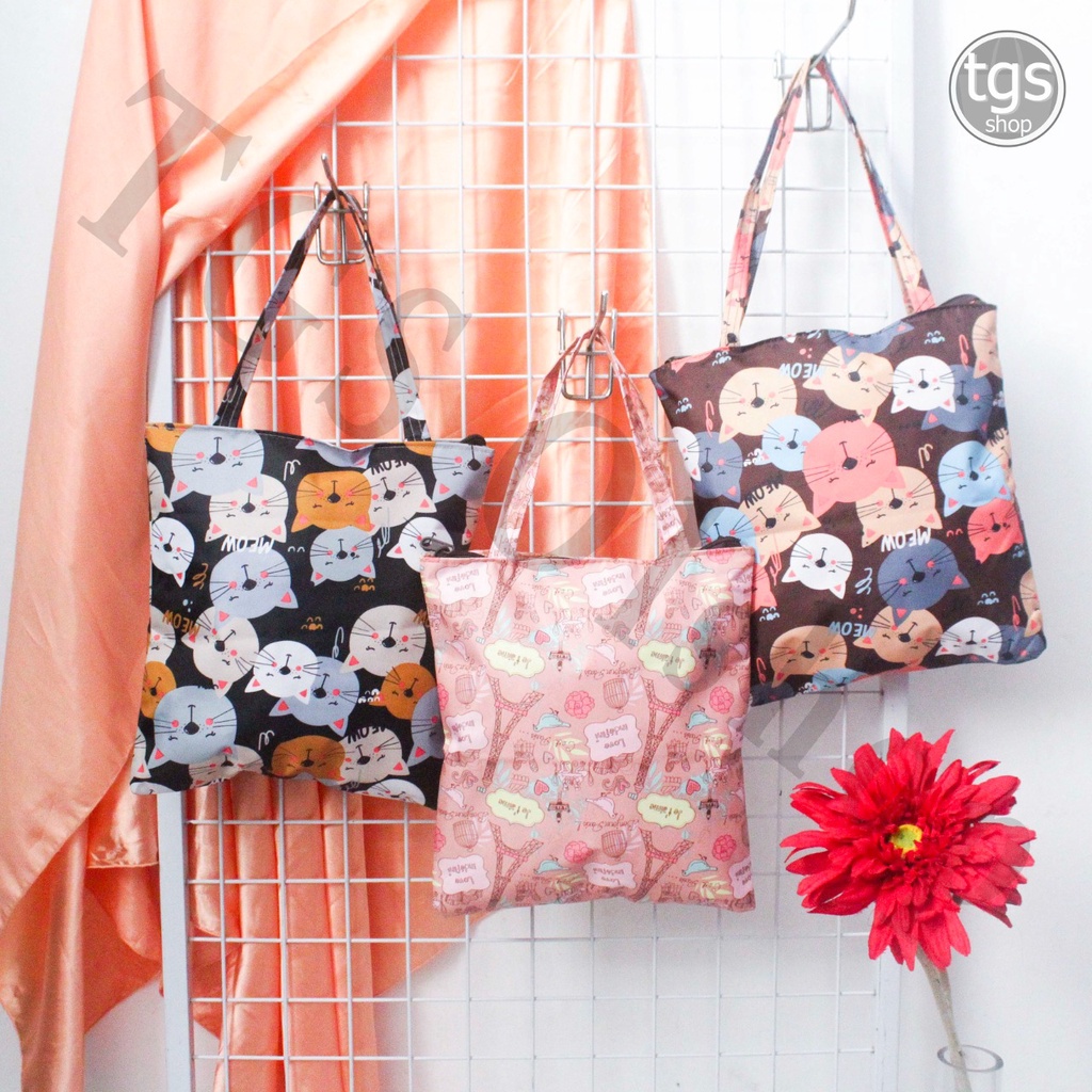 Tas Karakter Totebag Tenteng Mini Anak Perempuan Motif Print