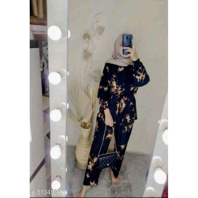 One Set Tie Dye Gelap Tali Serut Lengan Karet-Tiedye Serut Hitam