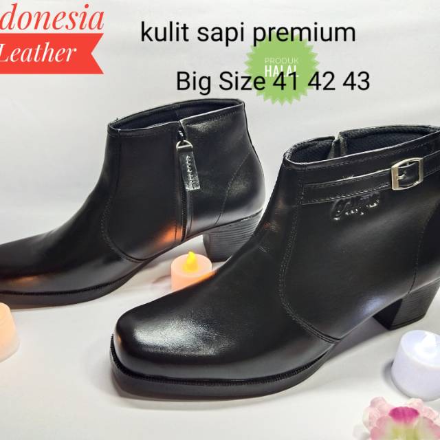 Sepatu boots wanita pantofel kulit big size besar jumbo 41 42 43 boot wanita sepatu wanita boots