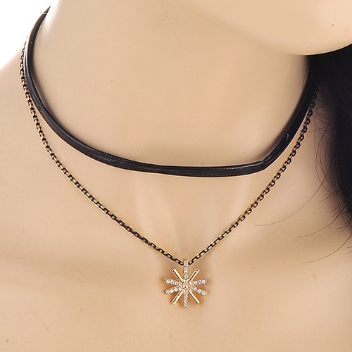 Kalung Fashion choker forever21 sunflower pendant Dots Descendants Of The Sun