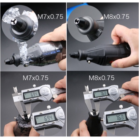 Keyless Kepala Bor Mini Multi Chuck Keyless / Tanpa Collet 0.3-3.4mm M7 M8 X 0.75 Dremel Rotary Shaft Drill Three Jaw