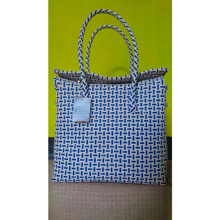Tas anyaman plastik jali/tas jinjing/tas jali tutup magnet