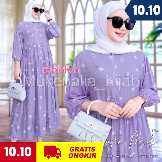 HARUKA MIDI dres gamis motif Original produk by Pinkan