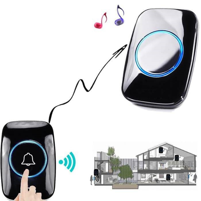 Bel TAFFHOME pintu pagar rumah wireless PREMIUM tanpa kabel door bell jarak jauh waterproof anti air IP44