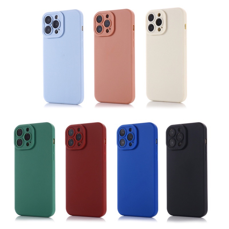 Casing Soft Case Silikon Warna Polos Untuk IPhone 11 12 13 Pro X Xr Xs Max