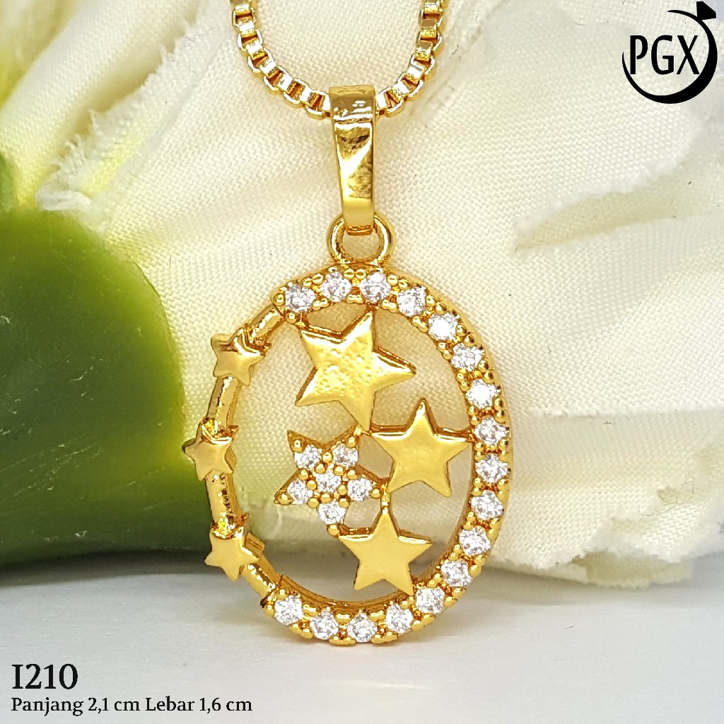 PGX Liontin Kalung Xuping Wanita Perhiasan Lapis Emas Aksesoris Fashion - I210