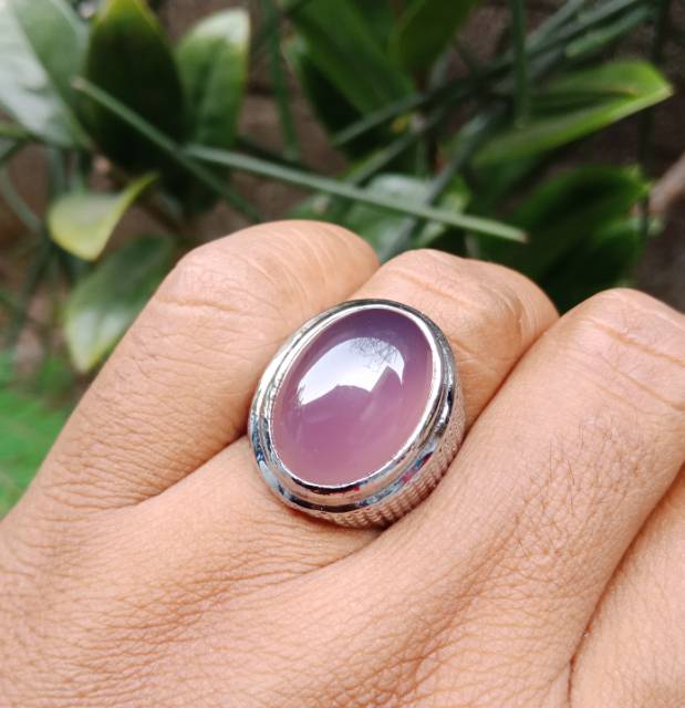 Cincin batu akik natural lavender super  termurah