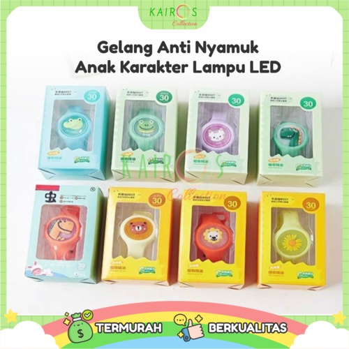 Gelang anti nyamuk anak karakter - Jam tangan mosquito lampu led