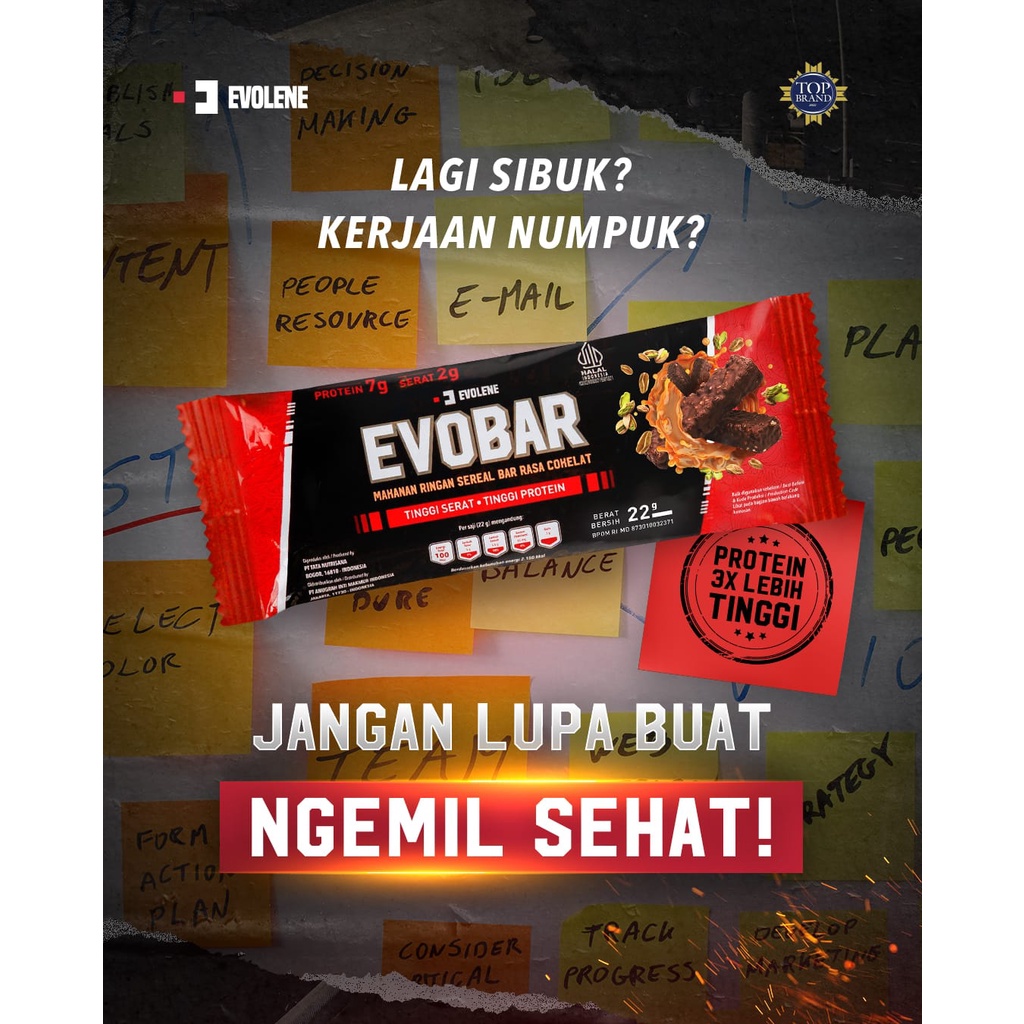 Evolene - Evobar Coklat Tinggi Serat + Tinggi Protein Evo Bar Surabaya Evolen