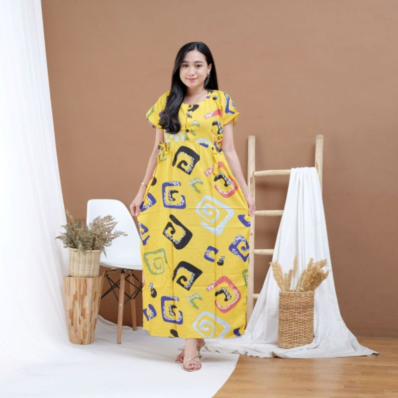 DRESS RAYON PREMIUM/BUSUI KANCING/SEMATA KAKI
