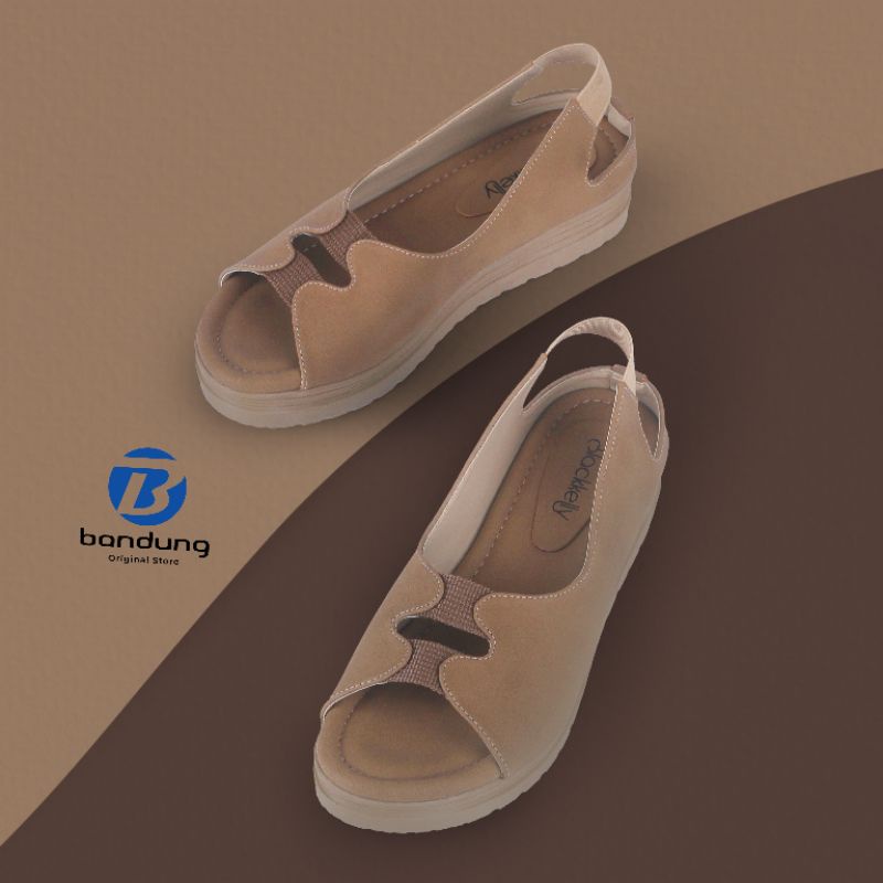 Original - Sepatu Wedges Casual  Slip On Wanita Terbaru Cantik