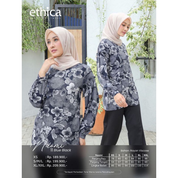 ATASAN TUNIK ETHICA NAOMI 11 BLACK DAN NAVY