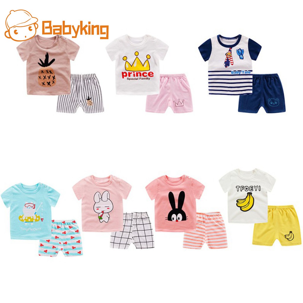 Babyking Setelan Kaos T Shirt Bayi Laki Laki Perempuan Lengan Babyking Setelan Kaos T Shirt Bayi Laki Laki Perempuan Lengan