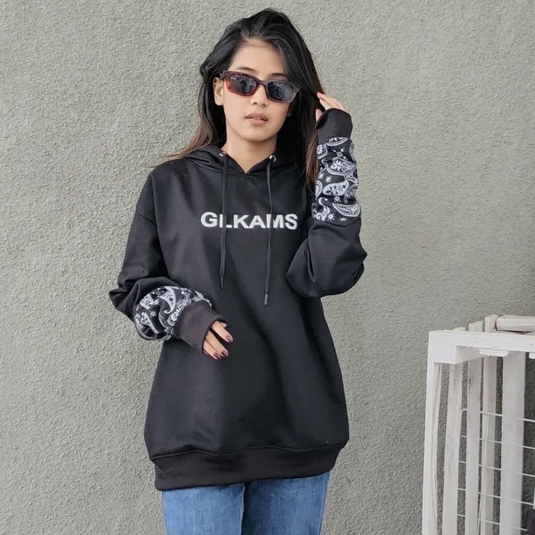 Outwear Hoodiee Glkams Atasan Cewek Cowok Gaya Trendy