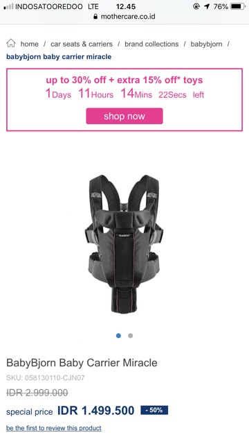 baby bjorn carrier mothercare