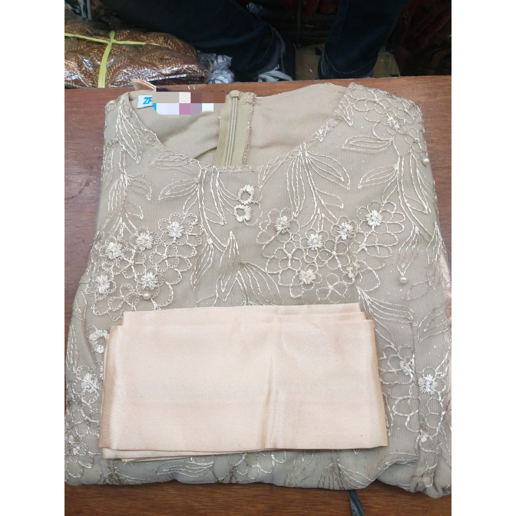 KEBAYA TULLE MUTIARA BORDIR PITA (GILTER) / KEBAYA TULLE PESTA /KEBAYA MODERN