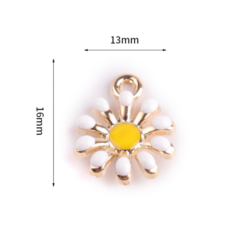 Hbid 10Pcs / Set Liontin Bentuk Bunga Matahari Bahan Alloy Untuk Membuat Perhiasan DIY